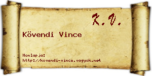 Kövendi Vince névjegykártya
