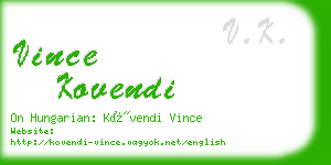 vince kovendi business card